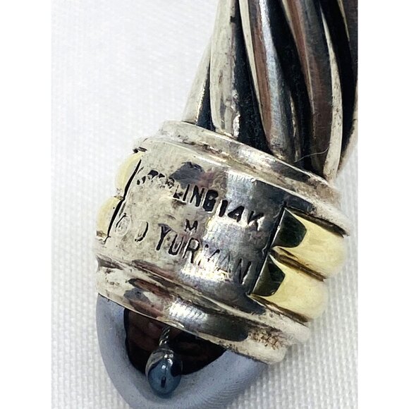 David Yurman Sterling Silver 925 14K 585 Hematite 6.25" - Picture 4 of 9